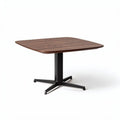 Table carrée en bois noir de 120 x 120 x 75 cm avec piètement en métal