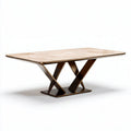 Table rectangulaire en marbre et métal 200 x 100 x 75cm couleur beige et noir