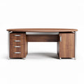 Bureau en bois marron avec rangement intégré dimensions 160 x 80 x 75cm