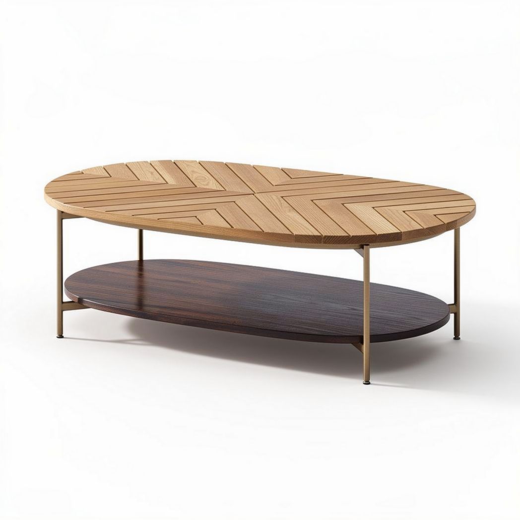 Table basse en bois stratifié et métal de 80 x 80 x 40 cm avec design arrondi