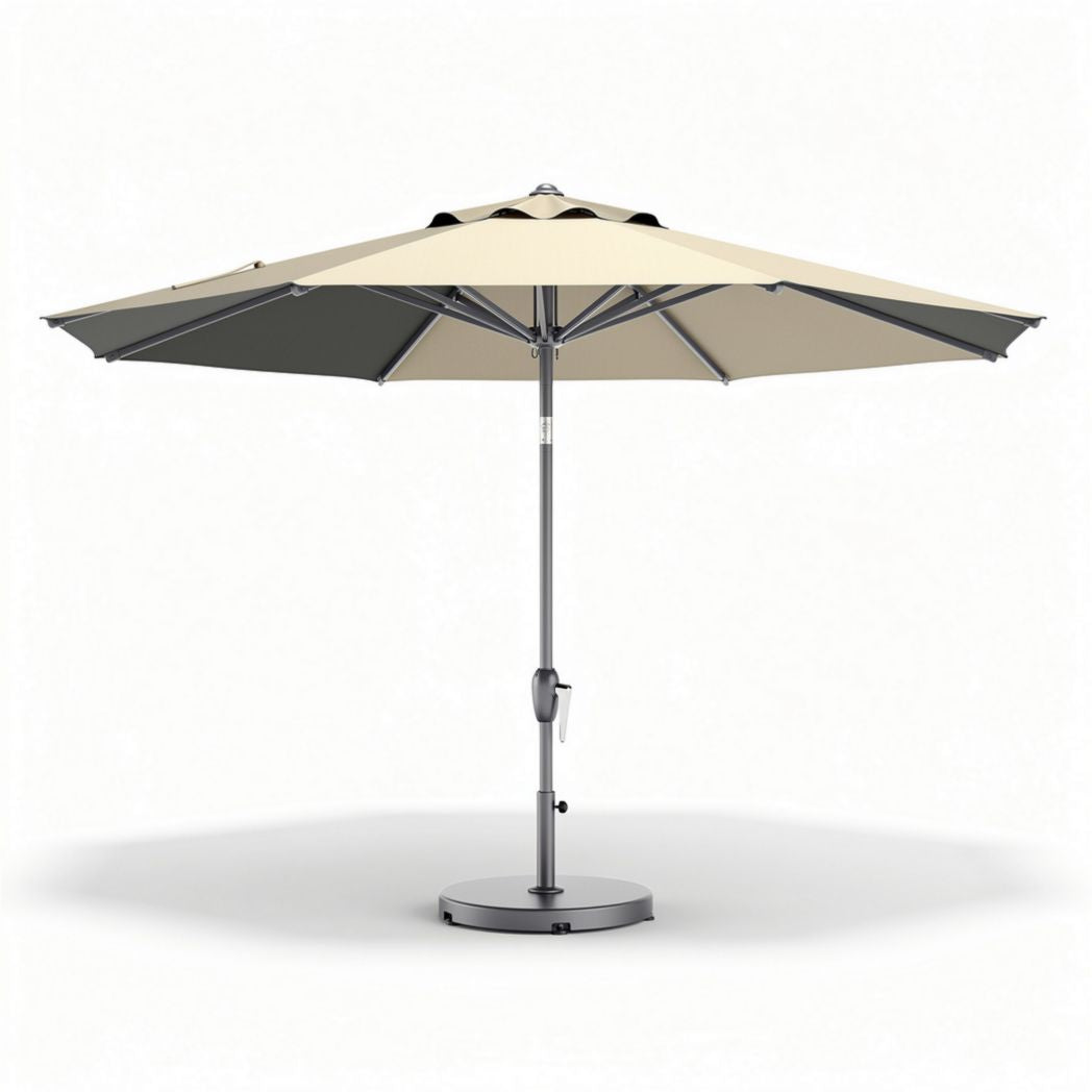 Parasol inclinable de jardin en aluminium avec toile beige 300 x 300 x 250cm
