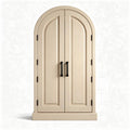 Armoire en bois de chêne beige avec portes cintrées 90 x 50 x 180 cm