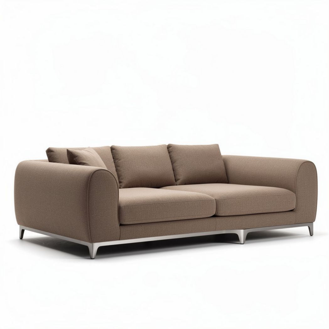Canapé moderne en tissu beige dimensions 200 x 90 x 85 cm